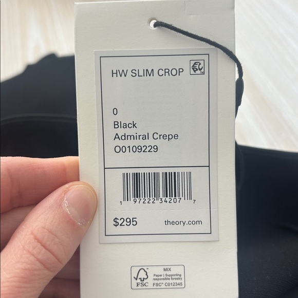 Theory Black Slim Crop Pants NWT - Picture 6 of 7